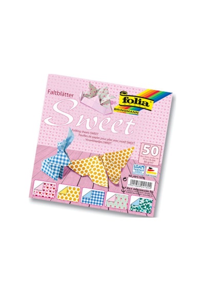 Folia Origami Kağıdı 20X20 Cm. 5 Desen 50 Yaprak Sweet