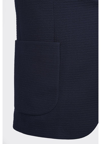 Lacivert Casual Slim Fit Bi-stretch Ceket Laci