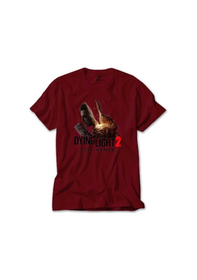 Dying Light Stay Human Kırmızı Tişört Kırmızı