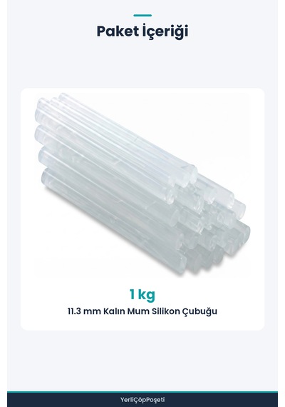 Kalın Mum Silikon Çubuğu - 11.3 Mm Şeffaf - 1 Kilogram