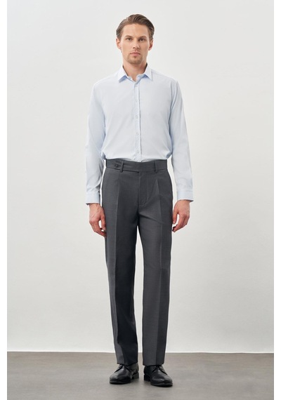 İmza Füme Duble Paça Slim Fit Pantolon 1003245171 Füme