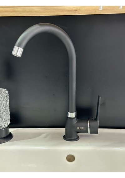 Nefa Yapı New Brass Mat Siyah Evye Bataryası Siyah