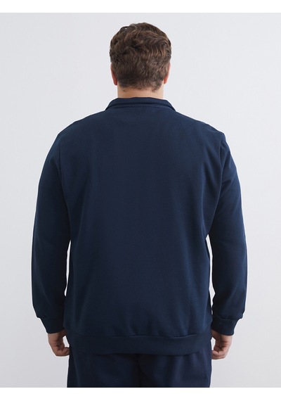 Lcwaıkıkı Classic Lacivert Büyük Beden Dik Yaka Erkek Sweatshirt
