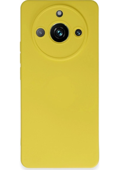 Newface - 566 - Realme 11 Pro Kılıf Nano İçi Kadife Silikon - Csmo-tex - - Sarı
