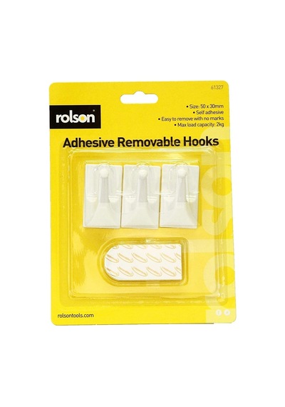 61327 3pc Removable Adhesive Hooks, 7/8 Yaş