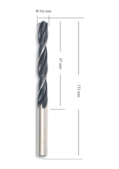 MTE 9,6 mm Haddeli Metal Matkap Ucu HSS DIN 338