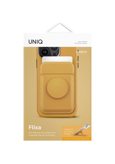 Telefon Modelleri Ile Uyumlu Kartlık Flixa Serisi Manyetik Stand Olma Popsocket Özelliği Yellow