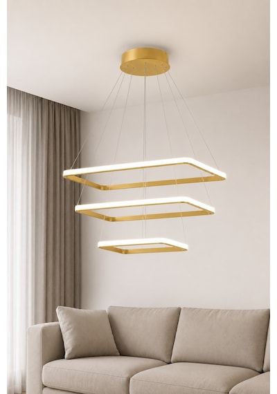 AvizeGO Diva 3'lü Led Sarkıt Avize Beyaz Işık Eskitme