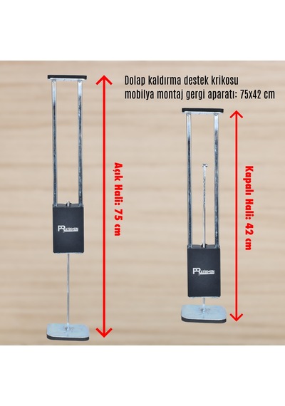 Dolap Kaldırma Destek Krikosu Mobilya Montaj Gergi Aparatı 1 Adet Gümüş