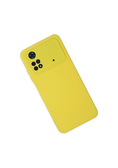 Cosmotex Newface Xiaomi Poco M4 Pro 4g Kılıf Nano İçi Kadife Silikon - Sarı