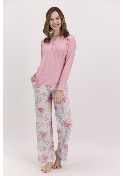 Pierre Cardin Çiçekli Açık Pembe Kadın Pijama Takımı 5274-28121