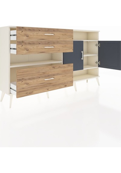 Arges Konsol 4 Raflı 3 Çekmeceli 2 Kapaklı 176x30x99 Aytaşı-antra Aytaşı-antrasit/çam Arges Konsol 4 Raflı 3 Çekmeceli 2 Kapaklı 176x30x99 Aytaşı-antra Aytaşı-antrasit/çam