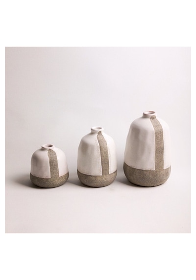 Set Terra Cotta Vazolar Altın - Beyaz