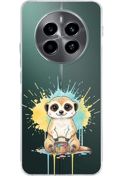 Realme 12 4g İle Uyumlu Splash Mirket Tasarımlı Şeffaf Silikon Kılıf Şeffaf