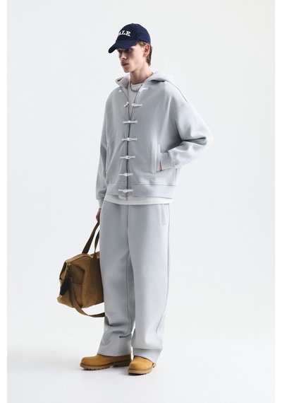 Süslü Düğme Sweatshirt Ve Barrel Fit Eşofman Takım Taş Rengi
