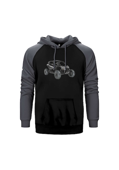 Can Am Off Road Gri Renk Reglan Kol Kapşonlu Sweatshirt Gri