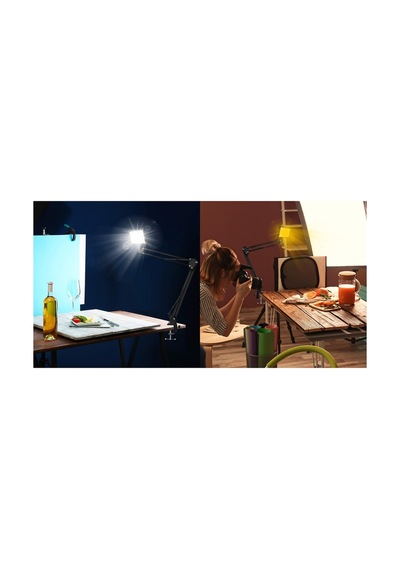 19cm 13 Watt 120 Led Fotograf Video Işığı Kelepçeli Masa Kıskaç Kolu Vlog Ürün Youtube Canlı Yayın