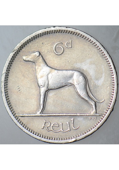 İrlanda 6 Pence 1964 Av Köpeği Temalı 6 Reul