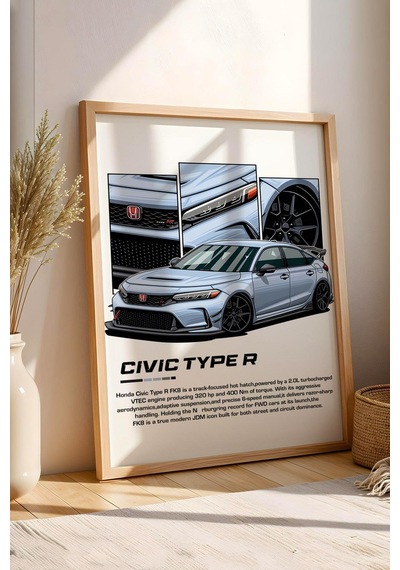 Civic Type R Çerçeveli Tablo - Honda Car Poster