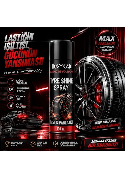 Troycar Lastik Parlatıcı Sprey 500 Ml