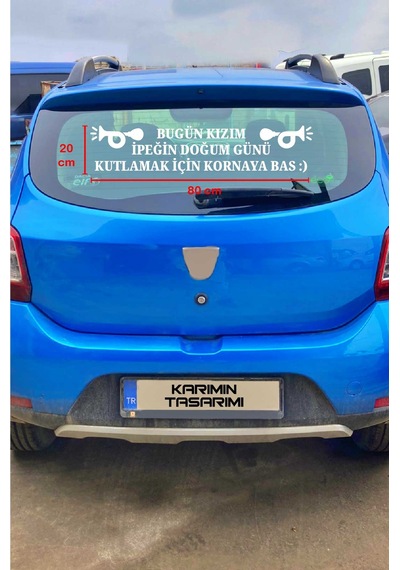 Doğum Günü Araba Eğlenceli Doğum Günü Araç Stickerı Korna Çalarak Kutlayın Yazısı Sticker Bugün Doğum Günü Kişiye Özel Sticker Beyaz