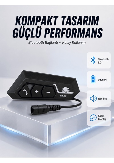 Bt22 Motosiklet Kask İçi Bluetooth Kulaklık İnterkom Destekli Yeni Nesil Aklby-bsva58