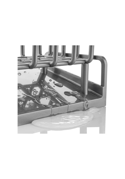 Lavabo Organizeri Tezgah Üstü Abs Plastik Mutfak Organizer Banyo Düzenleyici Evye Üstü Süngerlik Sabunluk Organizer Su Hazneli Gri Raf Metalik Gri Çok Renkli 59608258