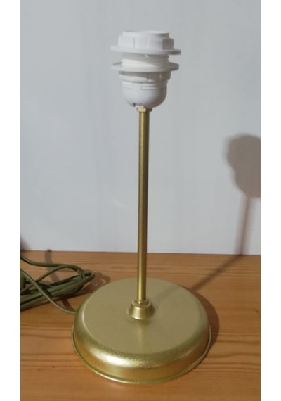 Beyaz Siyah Gold Metal Abajur Ayağı Altın