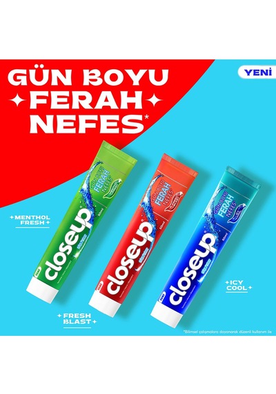 Close Up Günboyu Ferah Nefes Fresh Blast 50 Ml 4 Adet Beyazlık