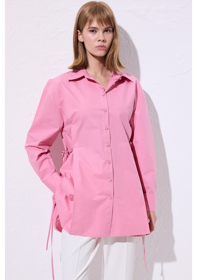 Manuka Bağlama Detaylı Gömlek Pembe Ss25gml00018-78 Pembe