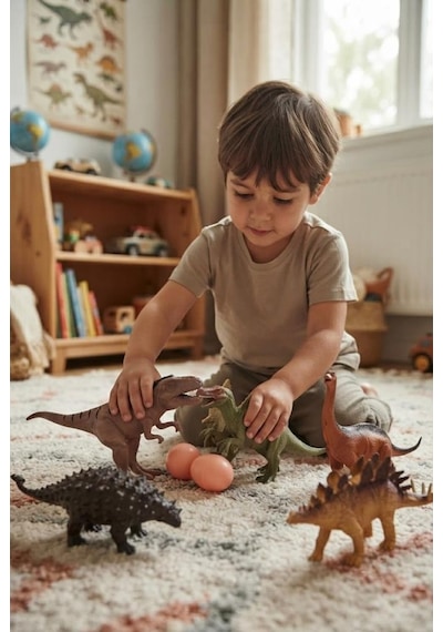 Dinozorlar Dünyası 6'lı Set Figür Oyuncak Ve Yumurta Seti - Eğitici Ve Eğlenceli Oyun Seti