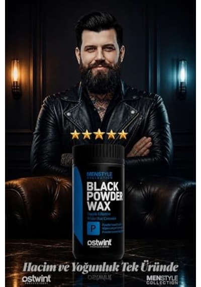 Ostwint Professional Siyahlaştırıcı Şekil Verici Topik Etkili Pudra Black Powder Wax 20 Gr Dolgun Görünüm, G