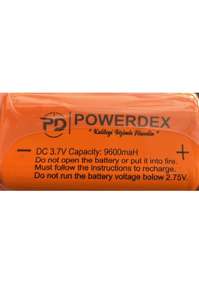 Powerdex 9600mah 3,7v Şarjlı Fener Pili Li-ıon Pil Tipi Uzun Ömürlü Güç Kaynağı Pd-12000
