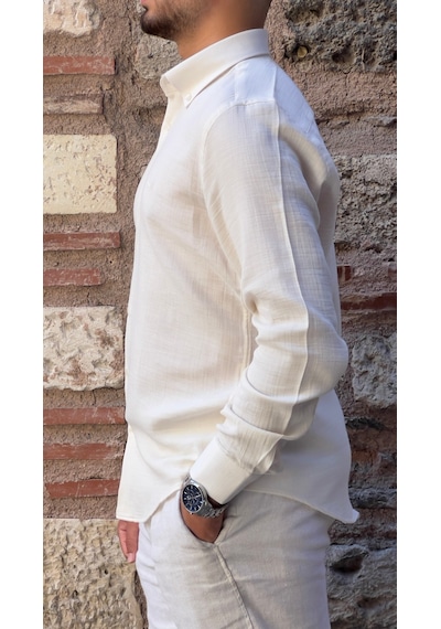 Slim Fit Uzun Kol Müslin Pamuk Rahat Nefes Alabilen Kumaştan Yaka Düğmeli Hediye Kutulu Erkek Gömlek Fs-004202 - Krem-2865 Slim Fit Uzun Kol Müslin Pamuk Rahat Nefes Alabilen Kumaştan Yaka Düğmeli Hediye Kutulu Erkek Gömlek Fs-004202 - Krem-2865