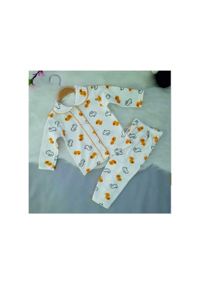 Veramoni Düğmeli İkili Bebek Pijama Takımı Sarı