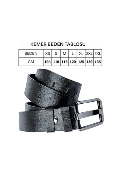 Rich Smith Hakiki Deri Erkek Spor Siyah Geniş Delik Kemer 4 CM / Rs1016 Siyah