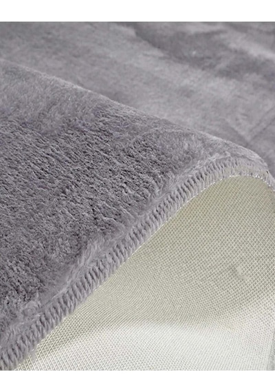 Raschel Carpet Kesme Yolluk Kaymaz Taban Yumuşak Peluş Halı Açık Gri Açık Gri