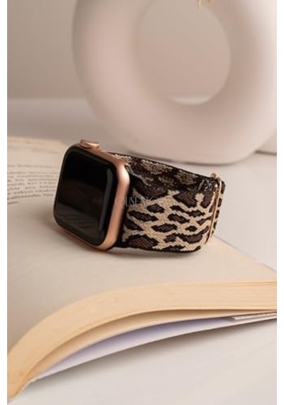 Kumaş Kordon Apple Watch İle Uyumlu, Ayarlanabilir Yumuşak Tekstil Desenli Tasarım, Series 10/11 42mm-41mm-40mm-38mm & 46mm-45mm-44mm