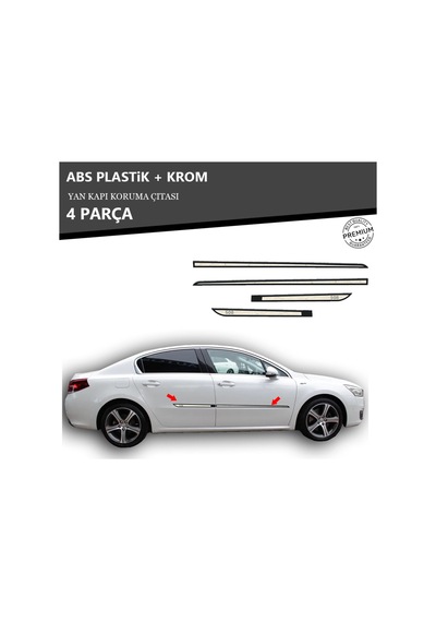 Peugeot 508 Yan Kapı Koruma Çıtası Plastik + Krom Unvrslppkçt00076
