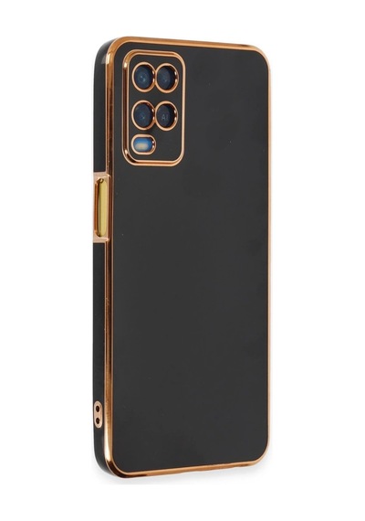 Oppo A54 4g Kılıf Volet Silikon - Siyah Düz Renkli