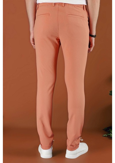 Efor Slim Fit Beli Lastikli Gofre Kumaş Mercan Spor Pantolon P 1126 Mercan