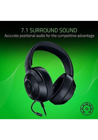 Razer Kraken X Lite - Ultra Hafif Oyun Kulaklığı Surround Ses - Hafif Alüminyum Çerçeve - Bükülebilir Kardioid Mikrofon - Pc, Ps4, Ps5, Switch, Xbox Serisi, Mobil - Siyah
