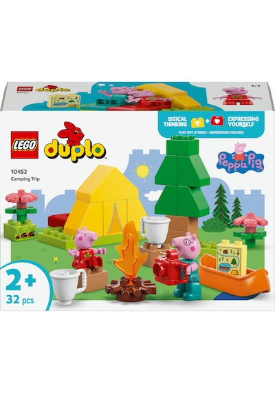 LEGO® DUPLO® Peppa Pig Kamp Gezisi 10452 - 2 Yaş ve Üzeri Çocuklar için Çadır ve Kano İçeren Yaratıcı Oyuncak Yapım Seti (32 Parça)