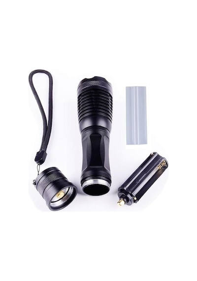 Valkyrie Çift Işık Dual Uv Mor Işık Ve Xml-t6 2000 Lümens El Feneri Siyah
