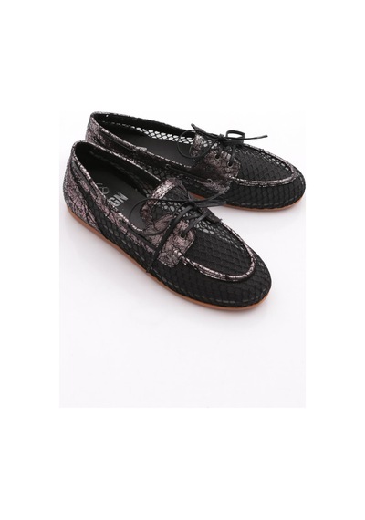 Dgn B0048 Kadin Oxford Ayakkabi Siyah