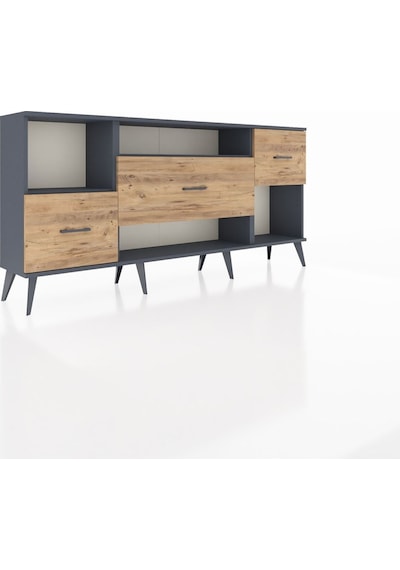 Arges Konsol 2 Raflı 3 Çekmeceli 176x30x83 Antrasit-antrasit/çam Antrasit/çam Arges Konsol 2 Raflı 3 Çekmeceli 176x30x83 Antrasit-antrasit/çam Antrasit/çam