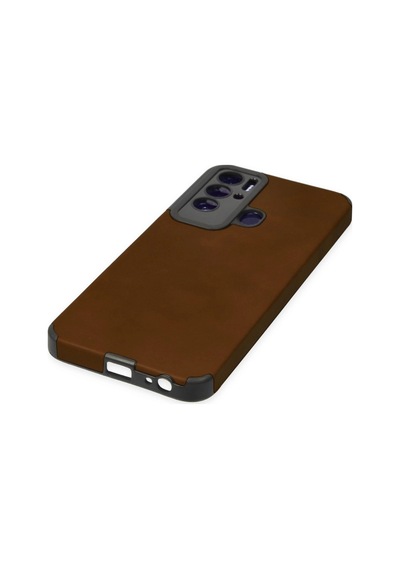 Tecno Pova Neo Kılıf Loop Deri Silikon - Kahverengi -