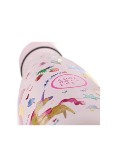 Cool Bottles Paslanmaz Çelik Suluk - The Kids Bottle Funny Unicorns 350ml Çok Renkli