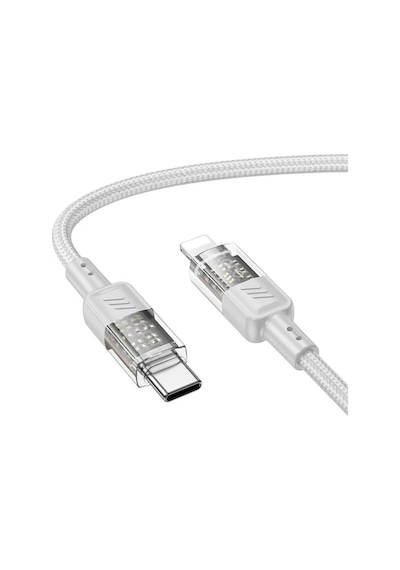 Hoco U129 Transparan Type-c To Lightning Data Ve Şarj Kablosu 1m- 5775