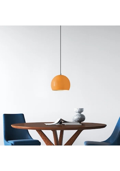 Riolight Modern Turuncu Cafeler,oda,mutfak,yatak Başı İçin 1xe27 Tekli Metal Sarkıt Avize Çap:20cm Metal